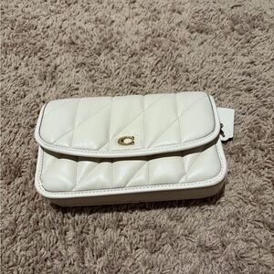 Coach Quilted Leather Crossbody in Cream with Gold Hardware